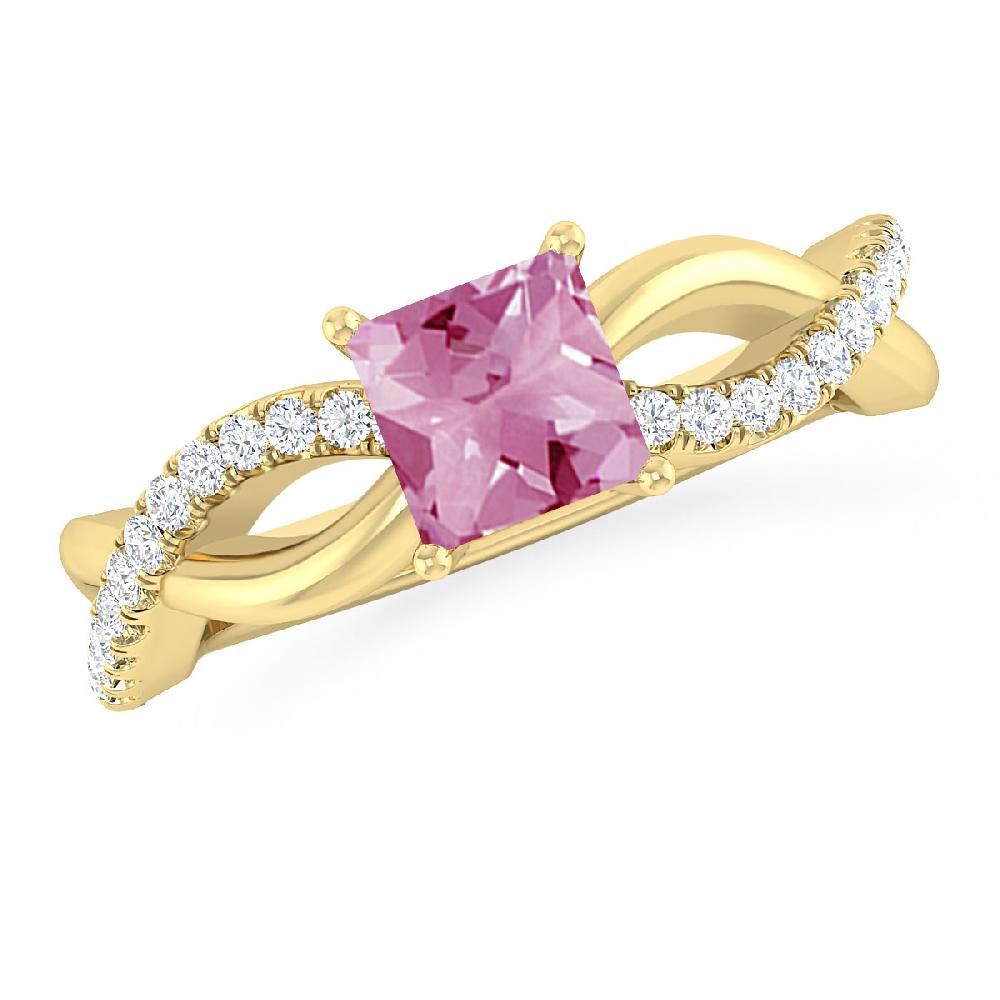 Yellow Gold - Pink Tourmaline