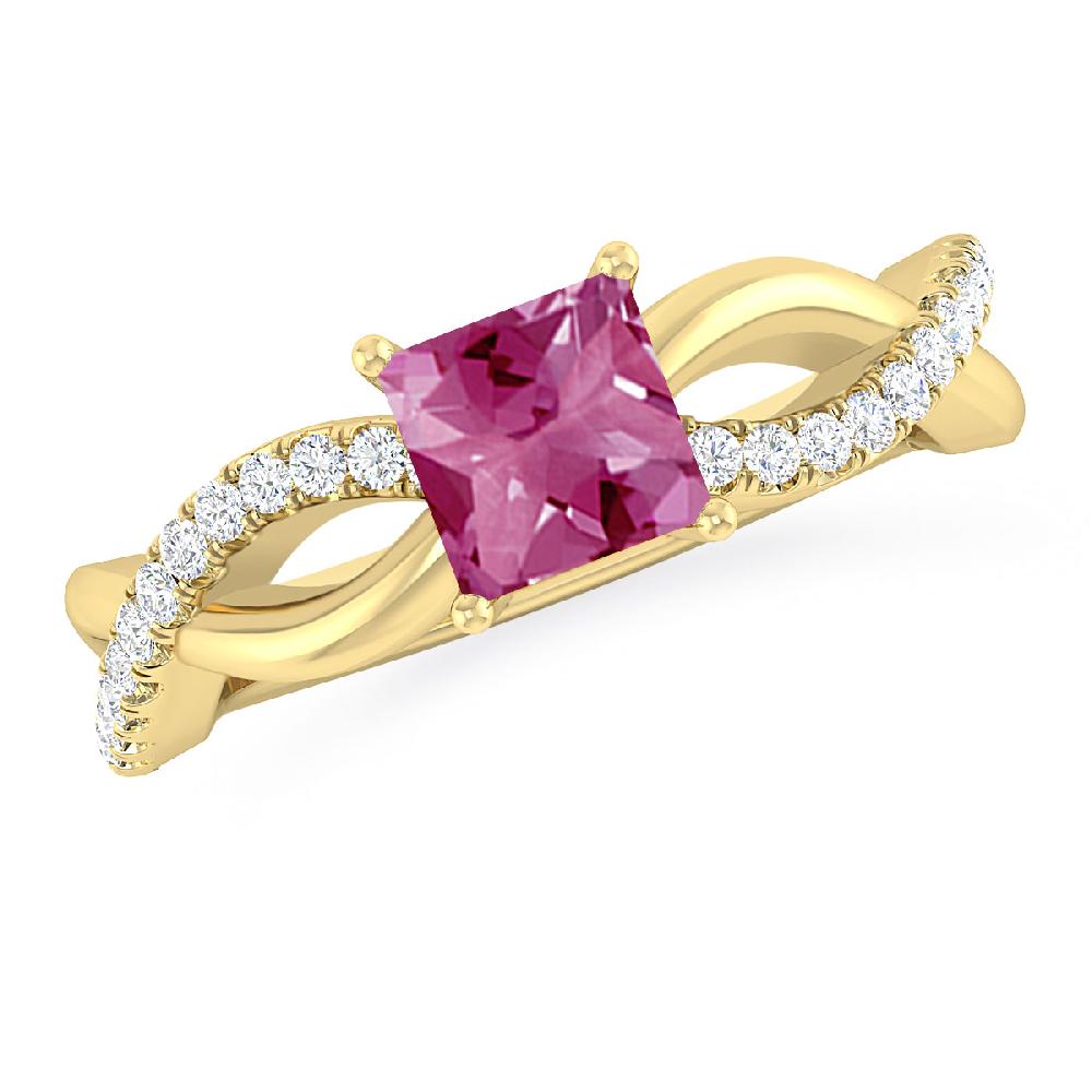 Yellow Gold - Pink Tourmaline