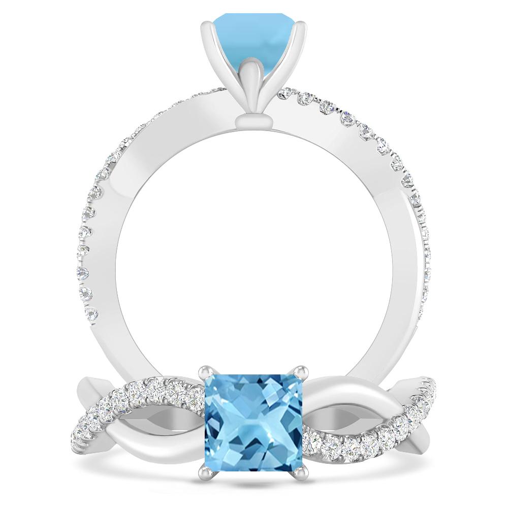 White Gold - Blue Topaz