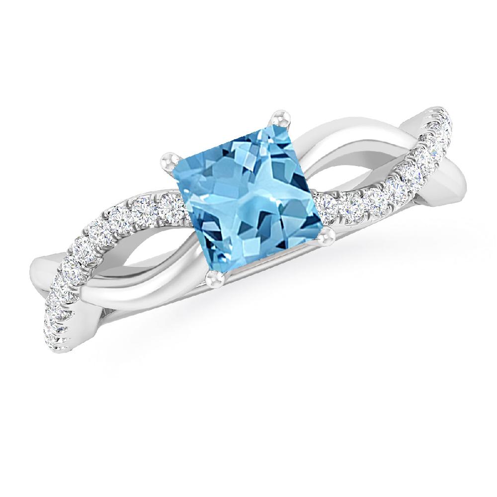 White Gold - Blue Topaz