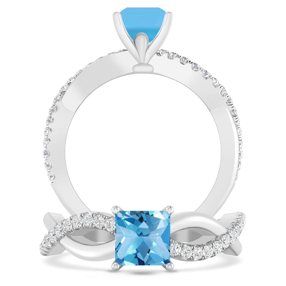 White Gold - Blue Topaz