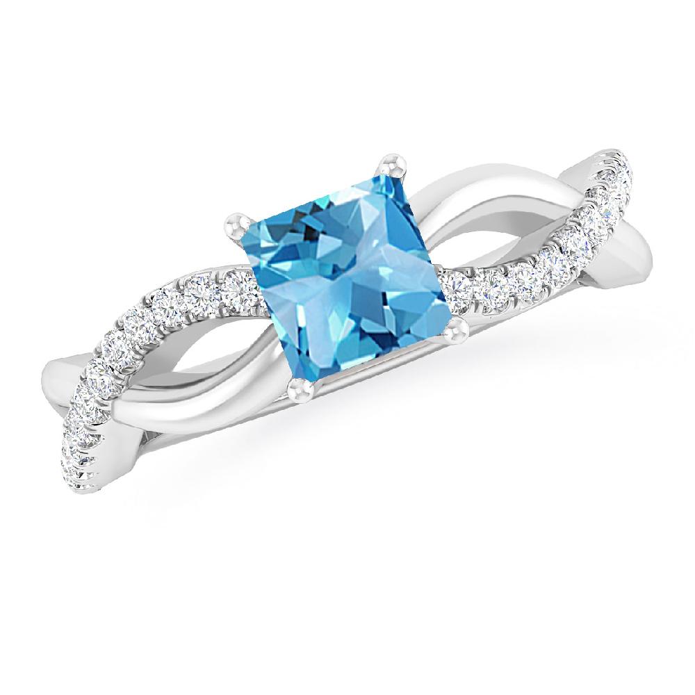 White Gold - Blue Topaz