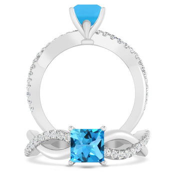 White Gold - Blue Topaz