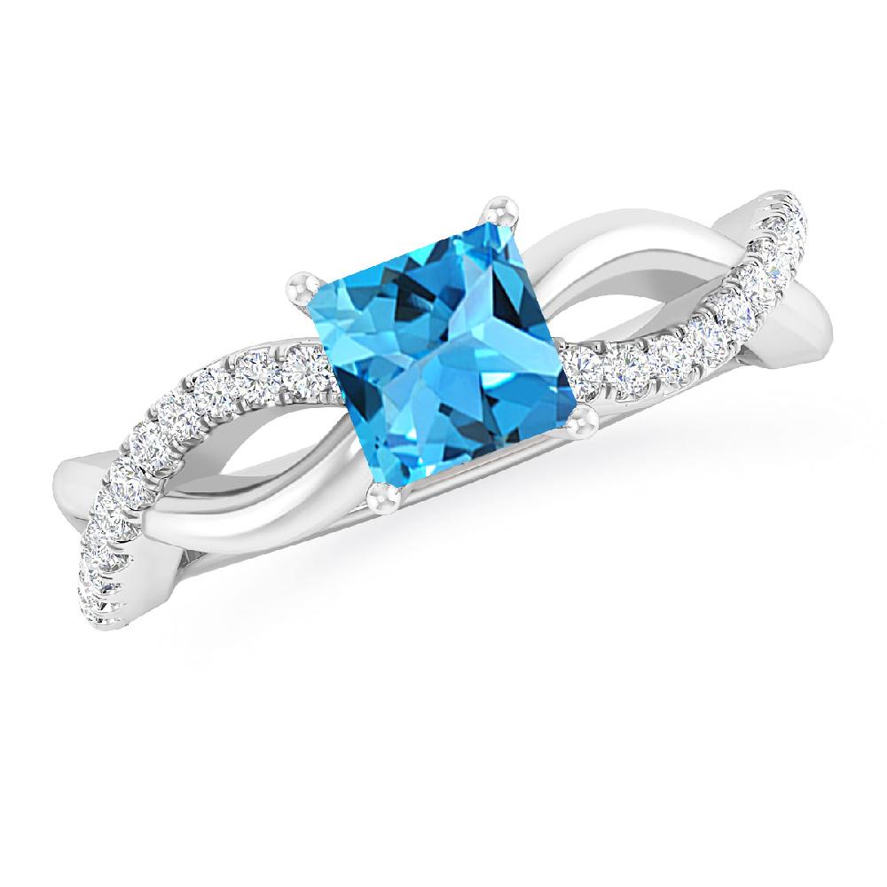 White Gold - Blue Topaz