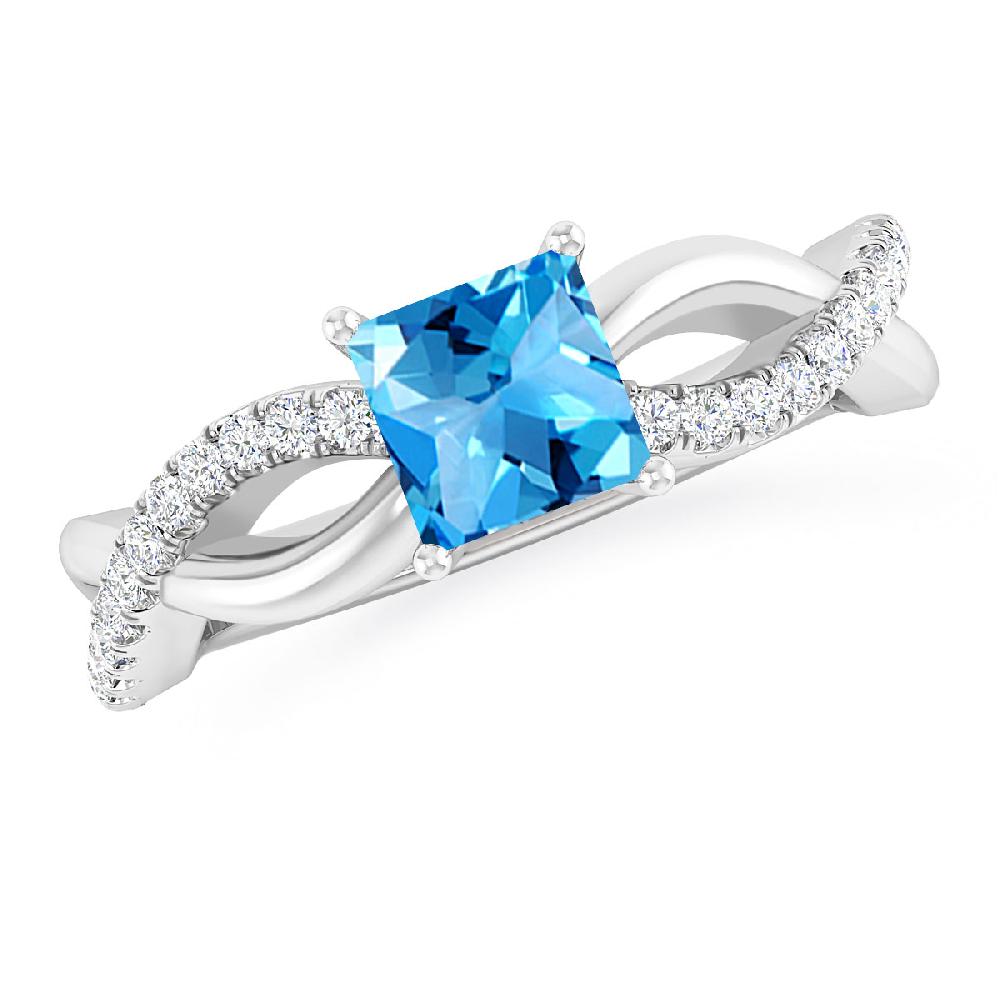 White Gold - Blue Topaz