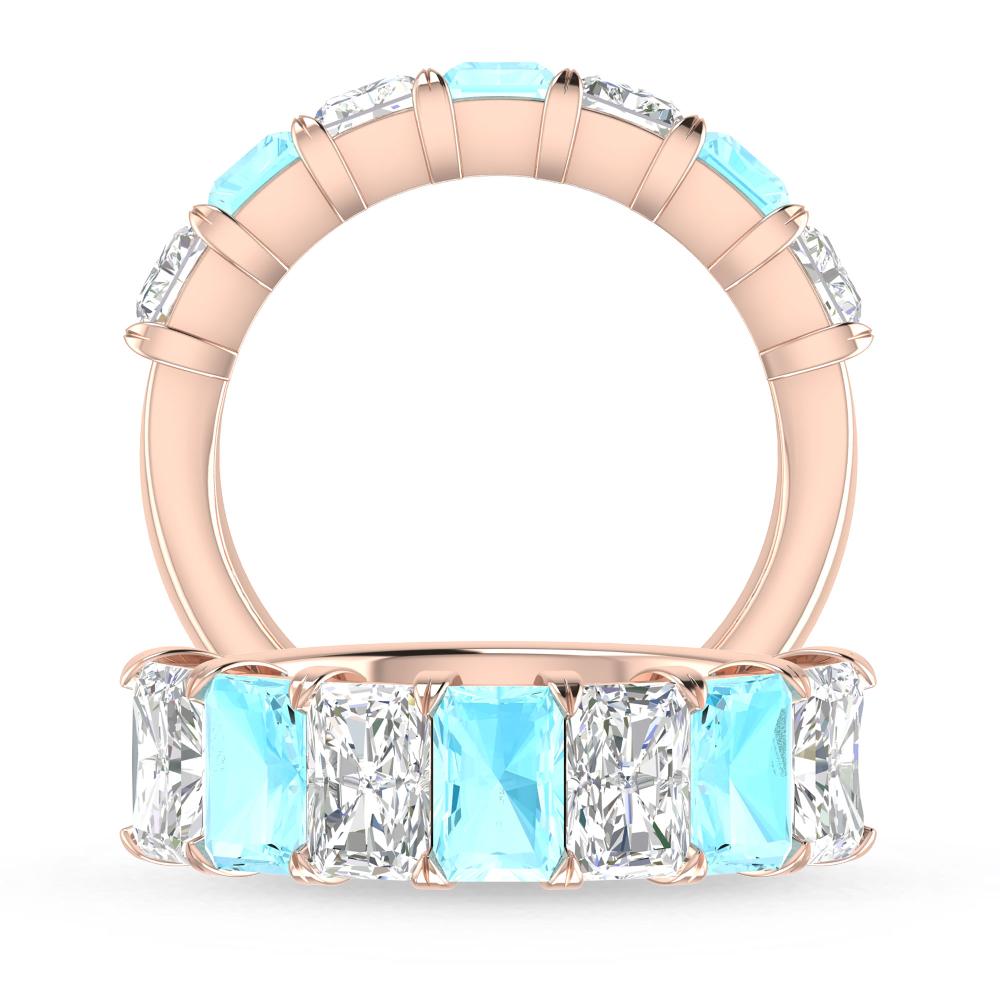 Rose Gold - Aquamarine