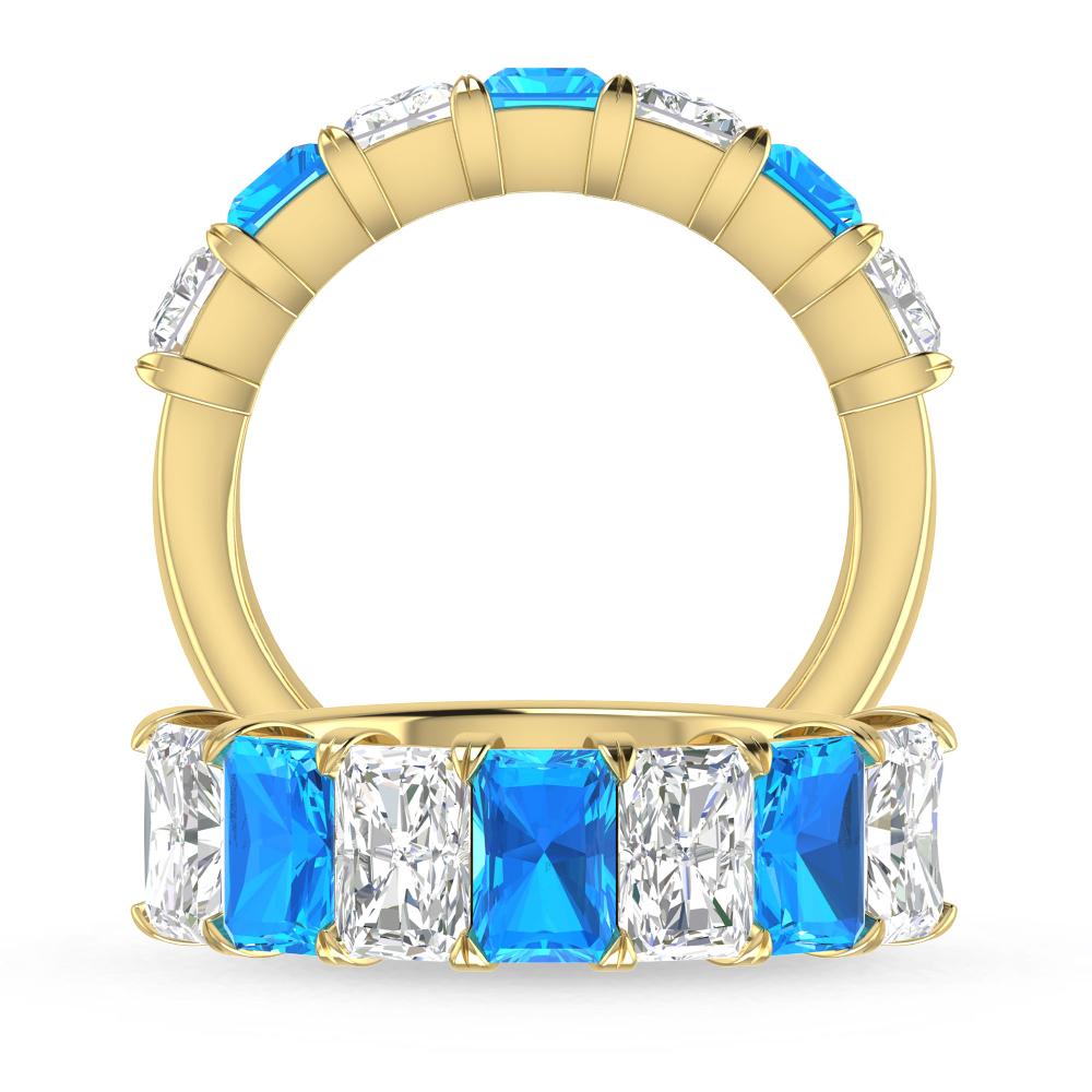 Yellow Gold - Blue Topaz